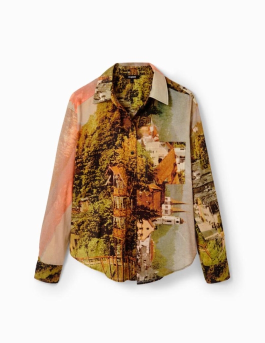 Femme Desigual Chemises Et Blouses | Chemise Paysage M. Christian Lacroix