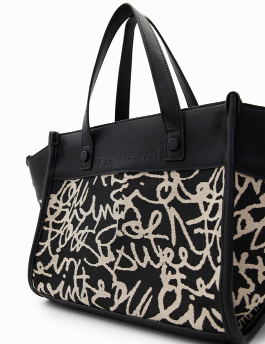 Femme Desigual Sacs | Sac Moyen Toile Texte