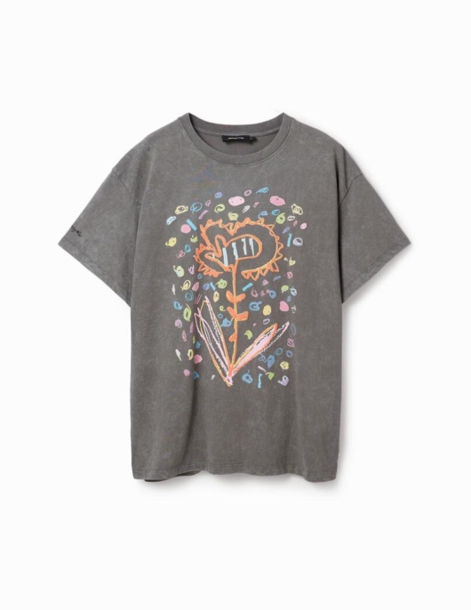 Homme Desigual T-shirts Et Polos | T-Shirt Oversize Fleur