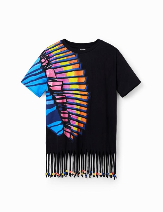 Femme Desigual T-Shirts | T-Shirt Oversize Tropical Perles