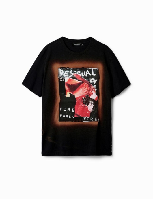 Homme Desigual T-shirts Et Polos | T-Shirt Patchwork Collage