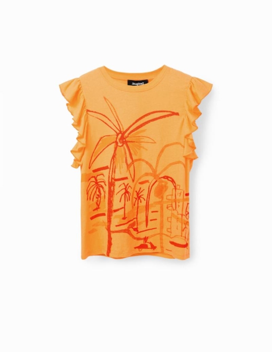 Femme Desigual T-Shirts | T-Shirt Illustrations Volants