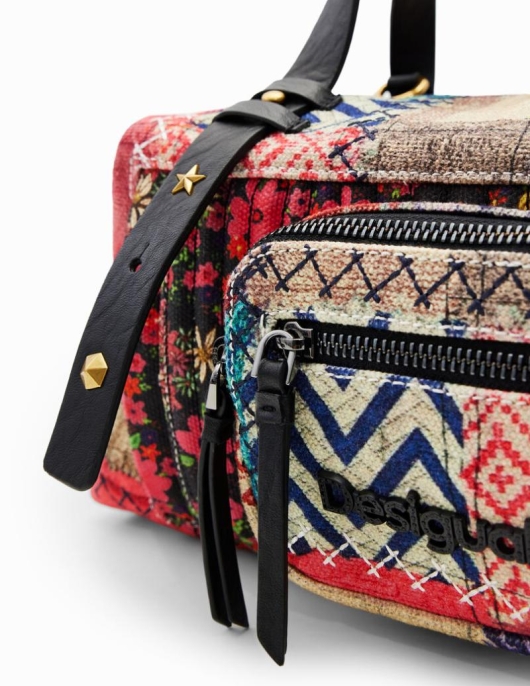 Femme Desigual Sacs | Sac Moyen Toile Patchwork