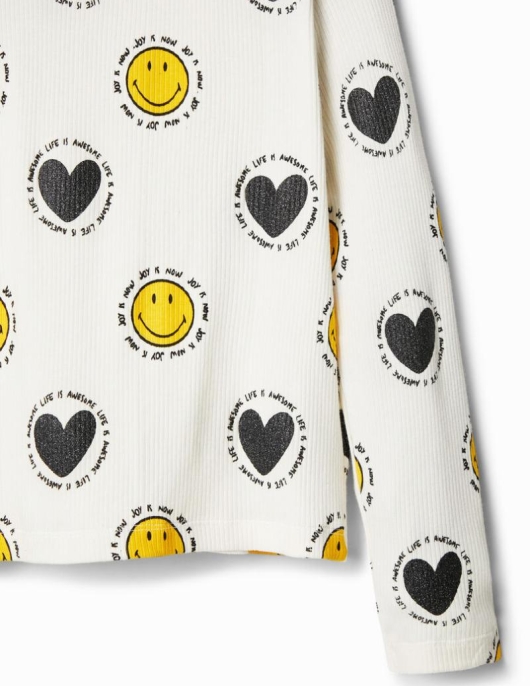 Enfant Desigual T-shirts Et Chemises | T-Shirt Smiley&Reg; C&Oelig;Urs