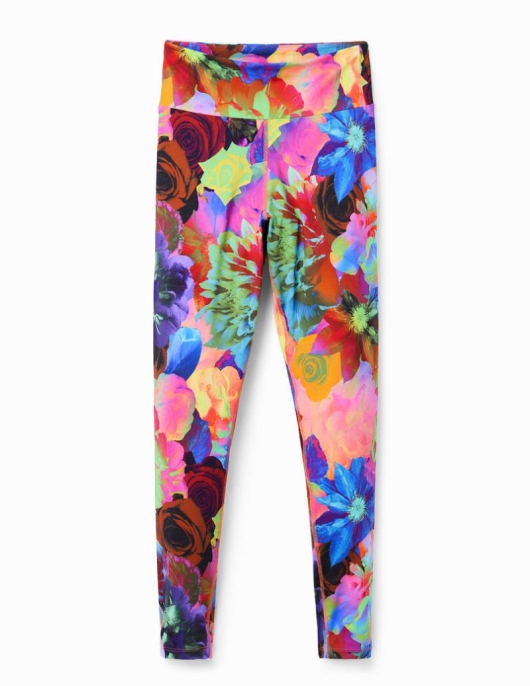 Femme Desigual Pantalons Et Leggings | Legging Stretch Fleurs