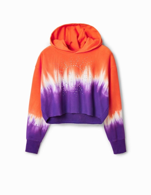 Femme Desigual Pulls | Sweat-Shirt Court Tie And Dye Strass