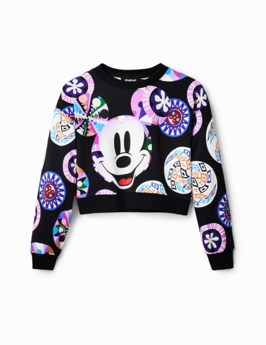 Femme Desigual Pulls | Sweat-Shirt Court Mickey Mouse