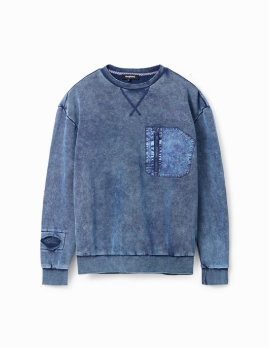 Homme Desigual Pulls Et Sweat-shirts | Sweat-Shirt Effet Delave