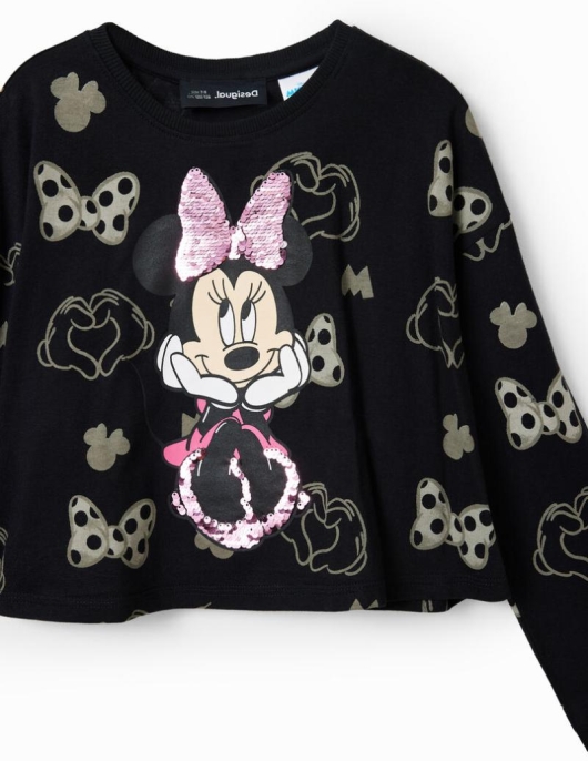 Enfant Desigual T-shirts Et Chemises | T-Shirt Minnie Mouse Paillettes