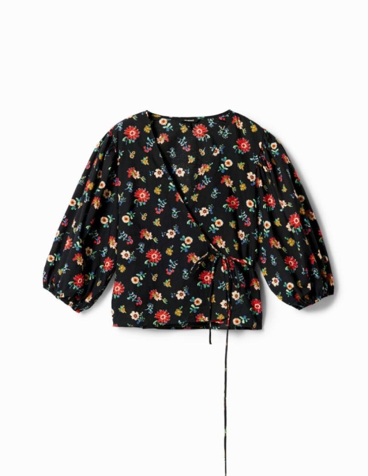 Femme Desigual Chemises Et Blouses | Blouse Croisee Fleurs