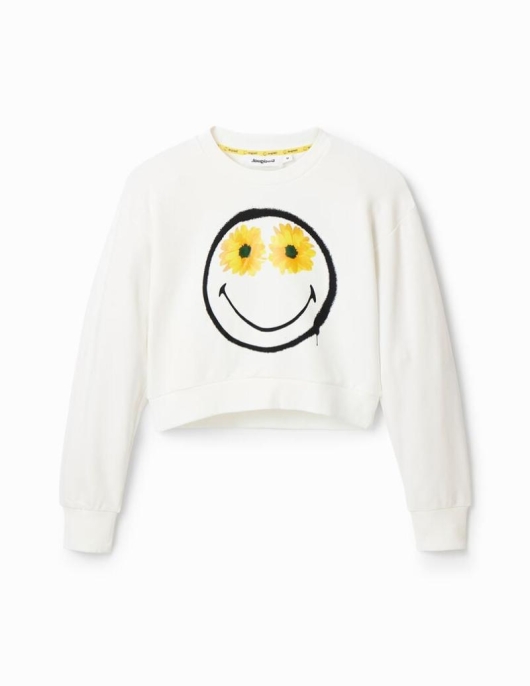 Femme Desigual Pulls | Sweat-Shirt Court Smiley&Reg;