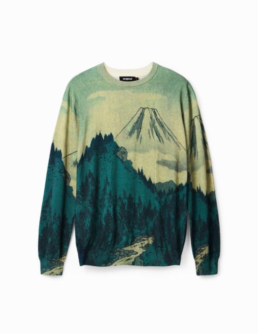 Homme Desigual Pulls Et Sweat-shirts | Pull Fin Paysage